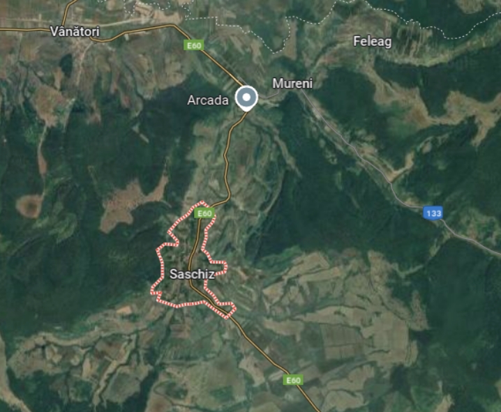 Harta comunei Saschiz